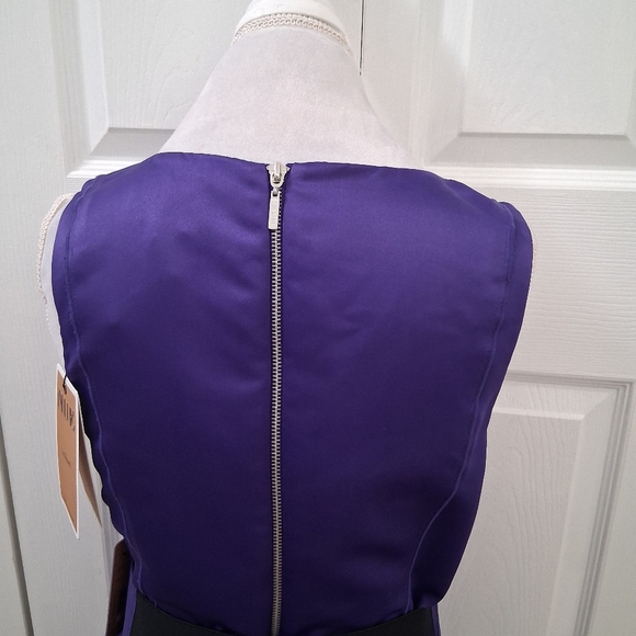 NWT Nue By Designer Shani Plum Satin Sleeveless Formal Dress  Size 10 - Picture 6 of 16